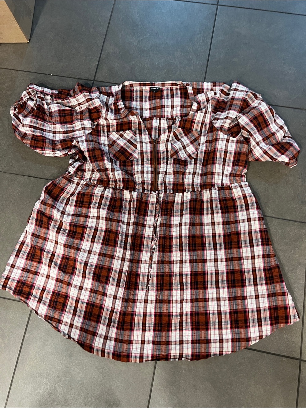 Torrid plus size plaid dress tunic 6x chic fall ready